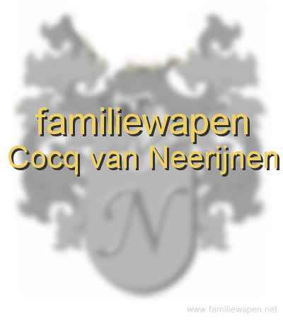 familiewapen Cocq van Neerijnen