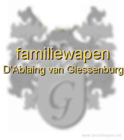 familiewapen D'Ablaing van Giessenburg