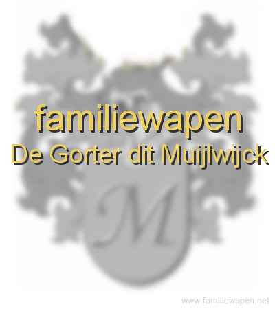 familiewapen De Gorter dit Muijlwijck