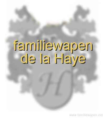 familiewapen de la Haye