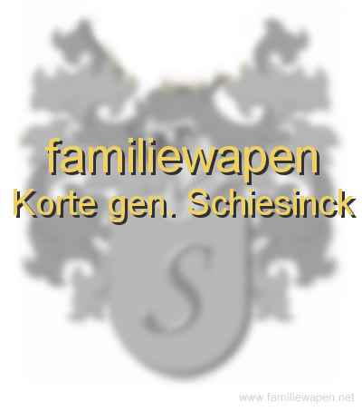 familiewapen Korte gen. Schiesinck