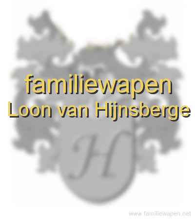 familiewapen Loon van Hijnsberge