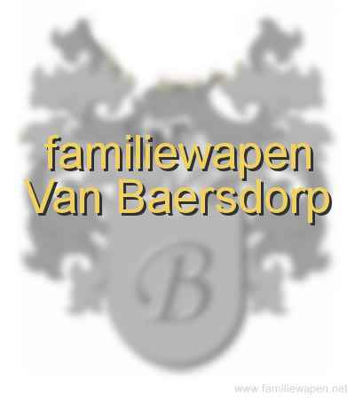 familiewapen Van Baersdorp