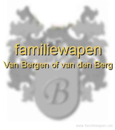 familiewapen Van Bergen of van den Berg