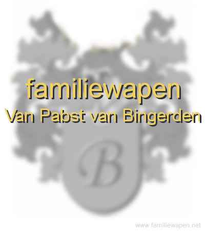 familiewapen Van Pabst van Bingerden