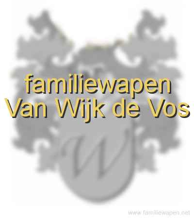 familiewapen Van Wijk de Vos