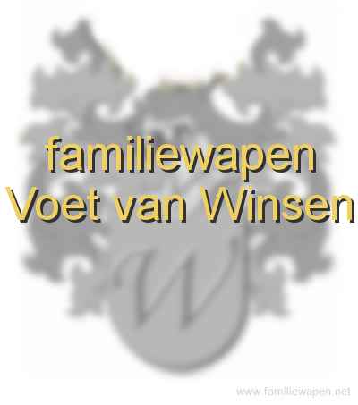 familiewapen Voet van Winsen